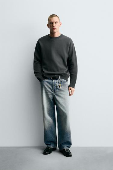 Pull Zara Homme Noir Avec Lettres En Relief - Taille L - Neuf Avec étiquettes