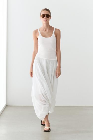 Top tirantes con algodón - Blanco de Zara - Imagen 0