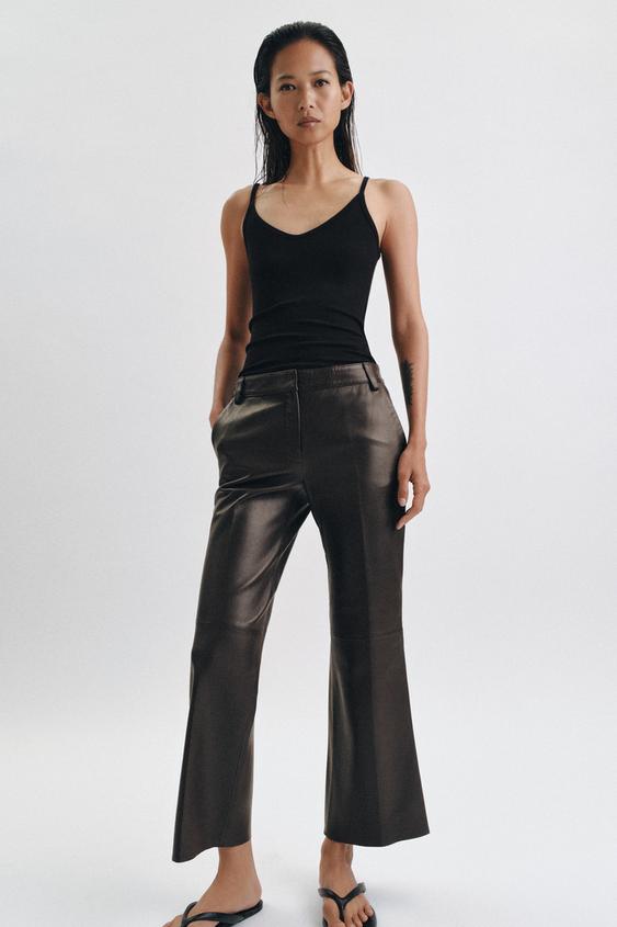 ZW COLLECTION LIMITED EDITION FLARE LEATHER PANTS from Zara - $269