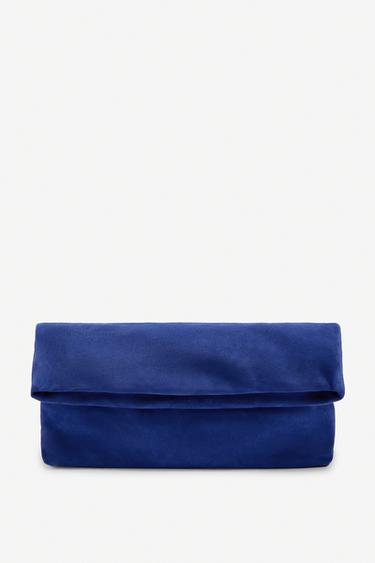 LIMITED EDITION SPLIT SUEDE MAXI CLUTCH - Blue by Zara