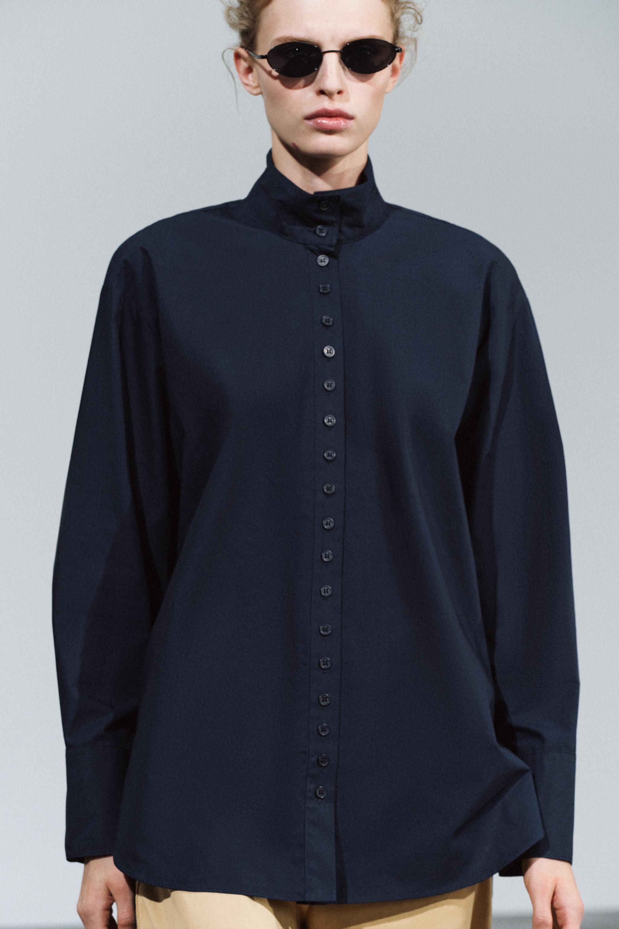 ZW COLLECTION HIGH NECK SHIRT