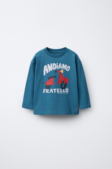 Zara PRINTED T-SHIRT - Navy blue - Image 0