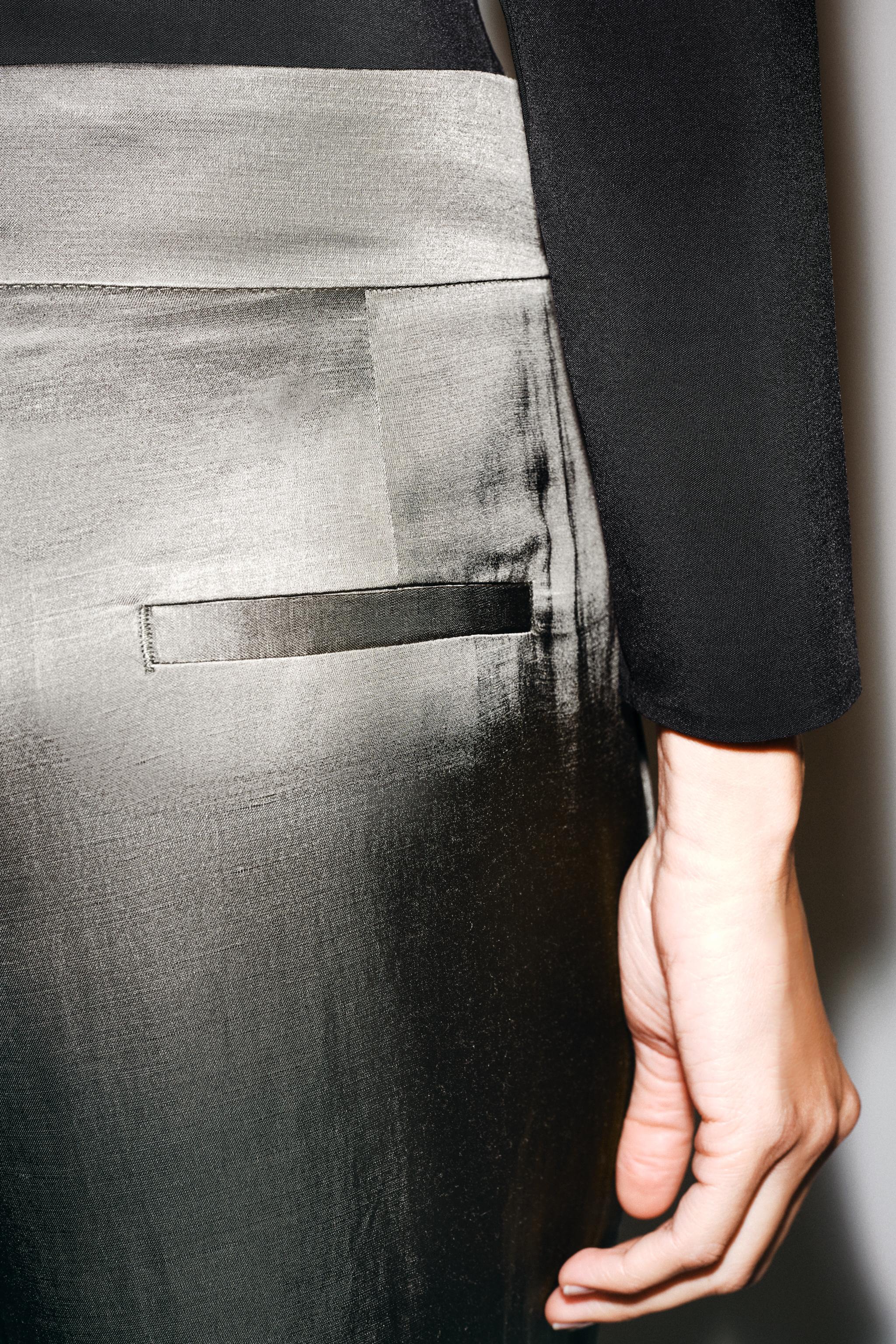 ZW COLLECTION SATIN WIDE-LEG PANTS