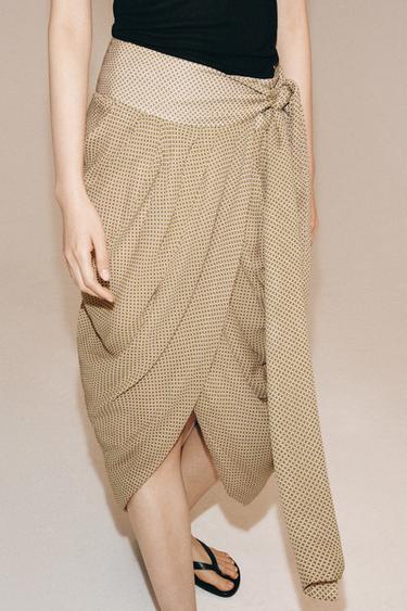 ZW COLLECTION DRAPED PRINTED SKIRT - Multicoloured by Zara