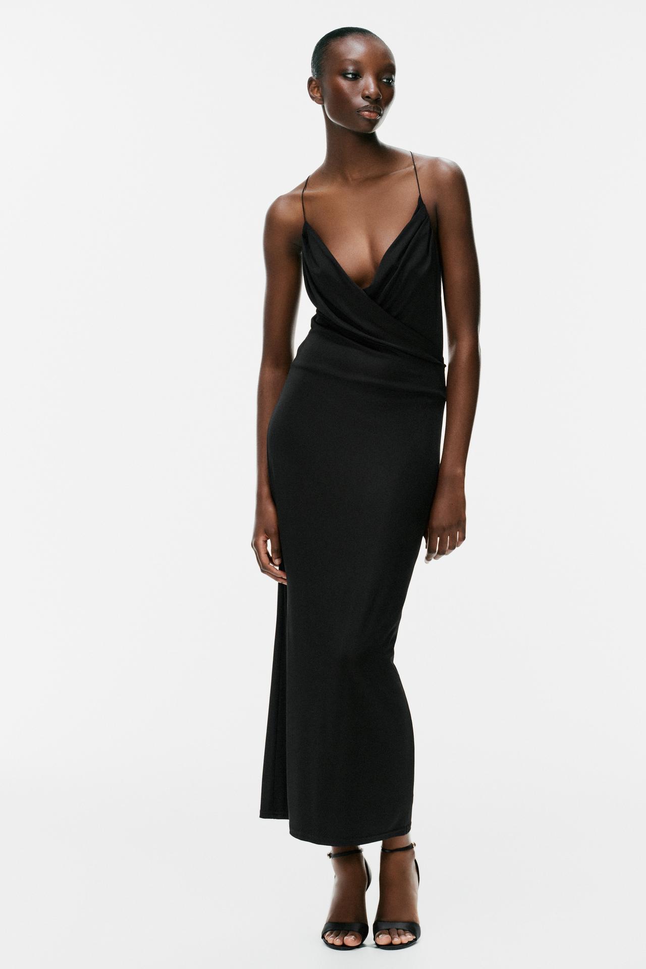 STRAPPY WRAP MIDI DRESS