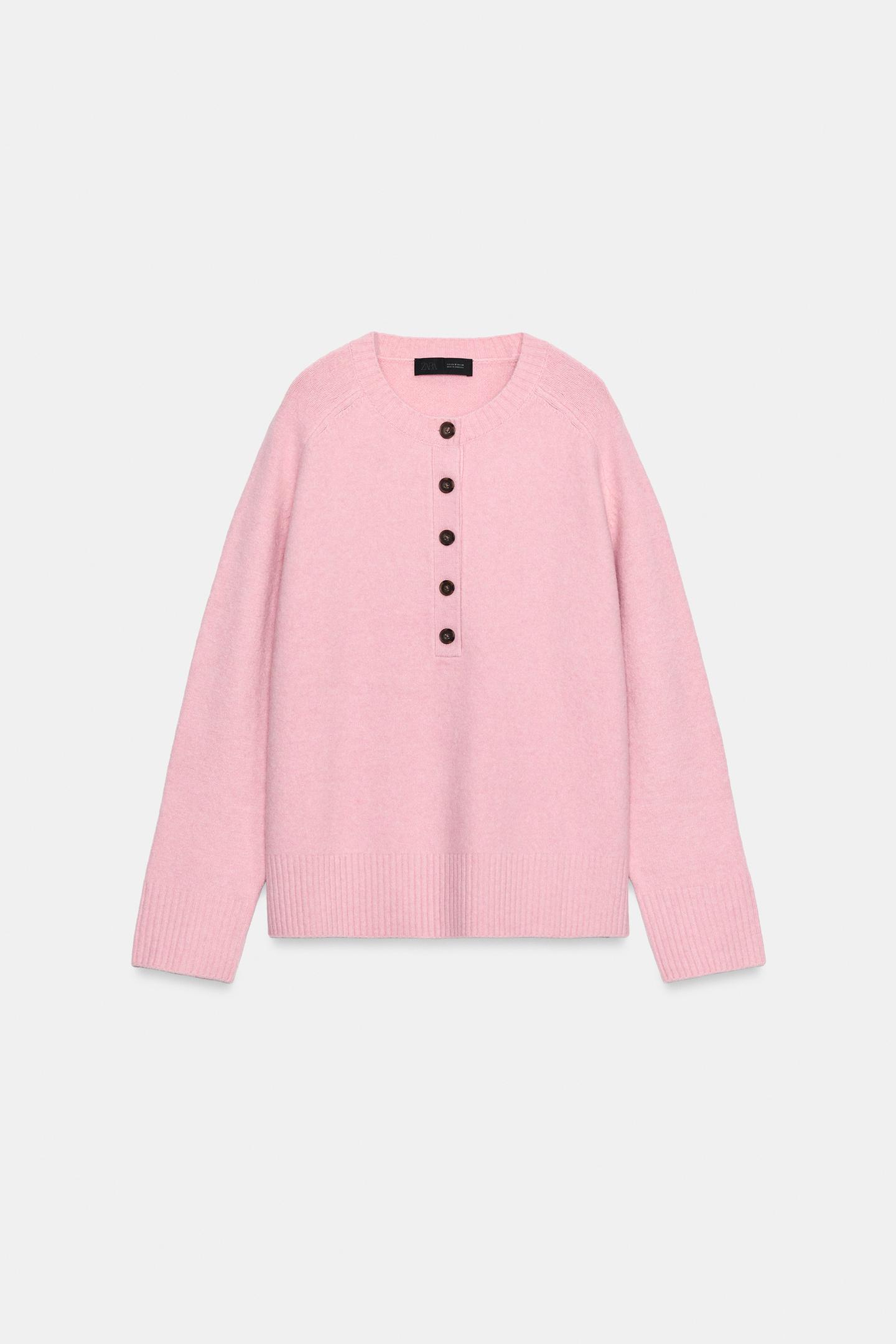 Женский свитер Zara Soft Touch Knit, цвет: Розовый — фото 7