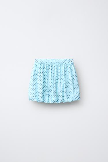 FALDA GLOBO LUNARES - Azul claro de Zara