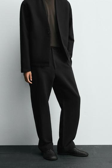 COTTON/LINEN SUIT TROUSERS - Black by Zara