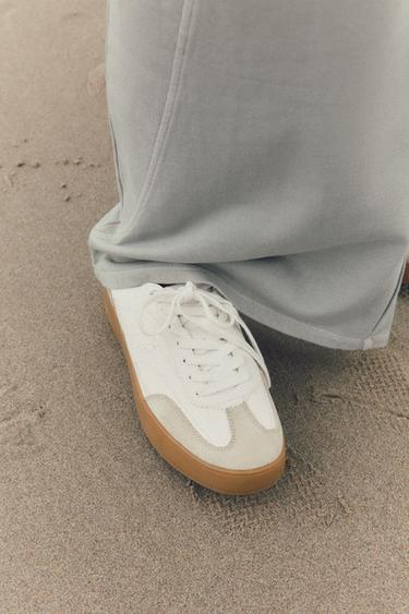 ANIMAL PRINT TRAINERS - Ecru White by Zara - Image 0
