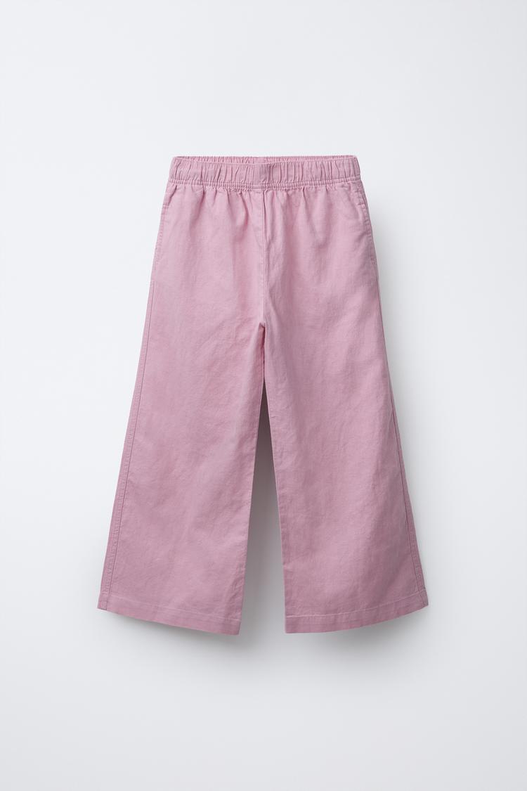 Pantalón Wide Leg Rosa Zara Z1975 HIGH-WAIST WIDE-LEG JEANS Pink