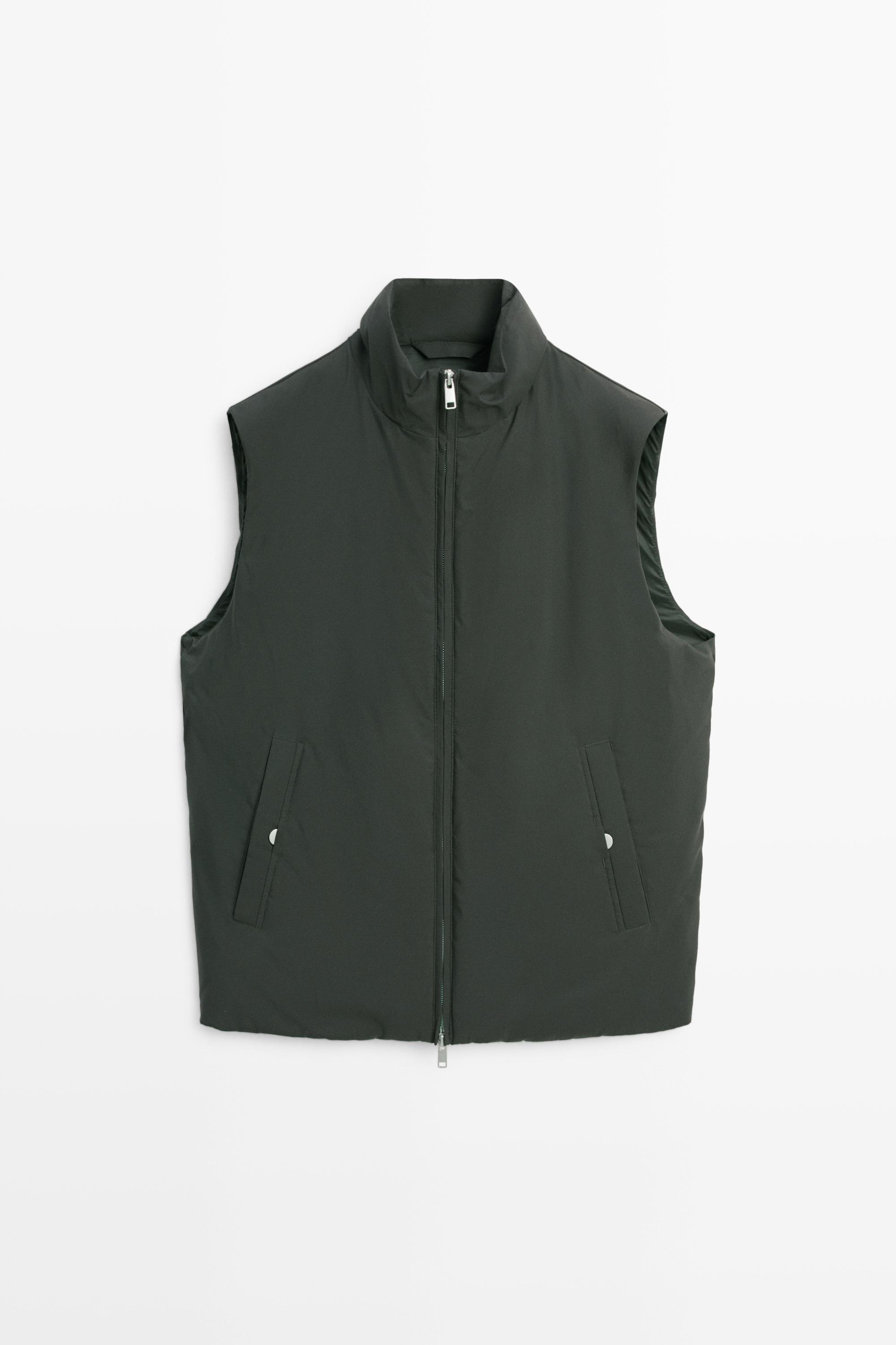 Ultra-lightweight water-repellent down gilet — Dark gray marl