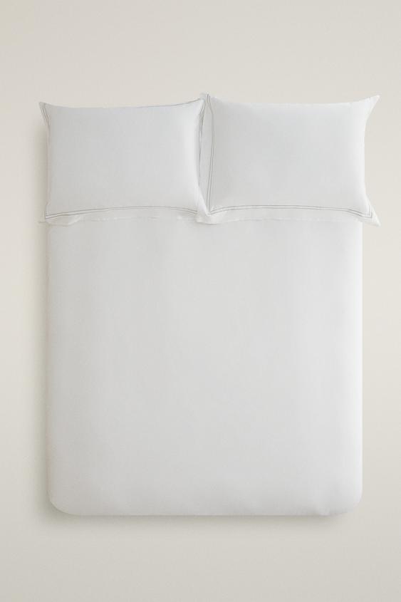 DUVET COVER WITH TWO EMBROIDERED DETAILS - أخضر فاتح الخاص بـ Zara - صورة 0