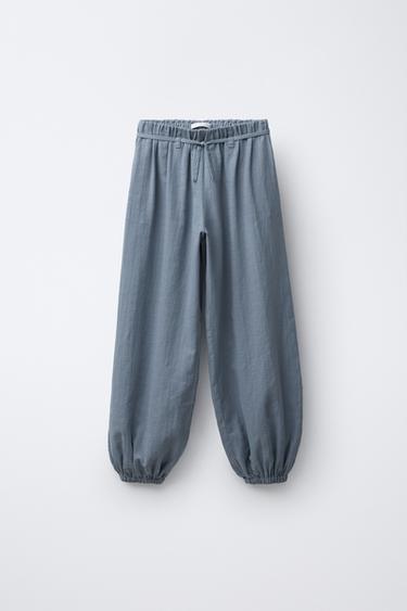 PANTALÓN FLUIDO GOMAS - Azul / Gris de Zara - Imagen 0