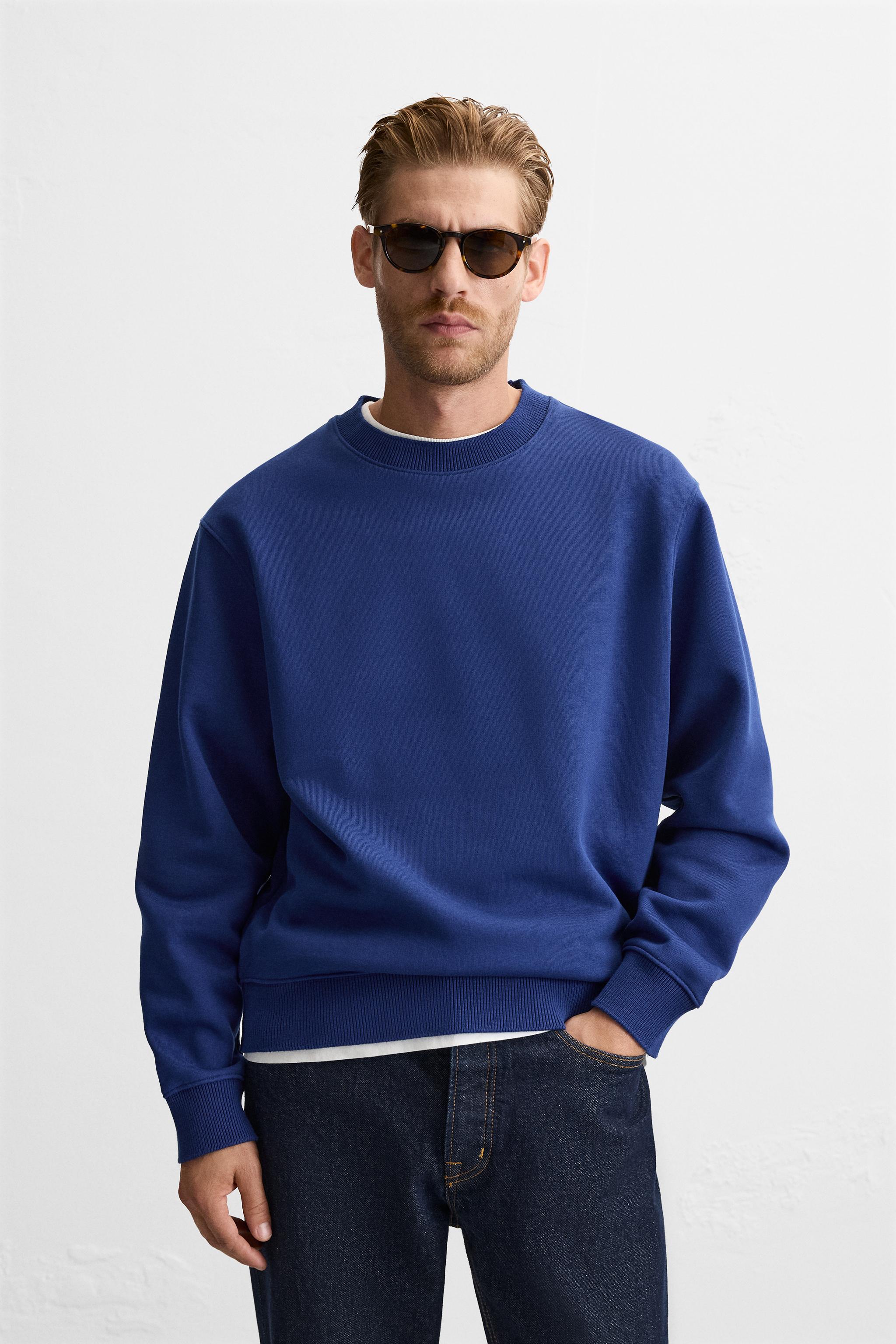 HEAVY WEIGHT CREW NECK SWEATSHIRT - Bluish | ZARA United States