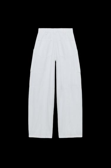 PANTALÓN CARGO ZW COLLECTION - Azul claro de Zara