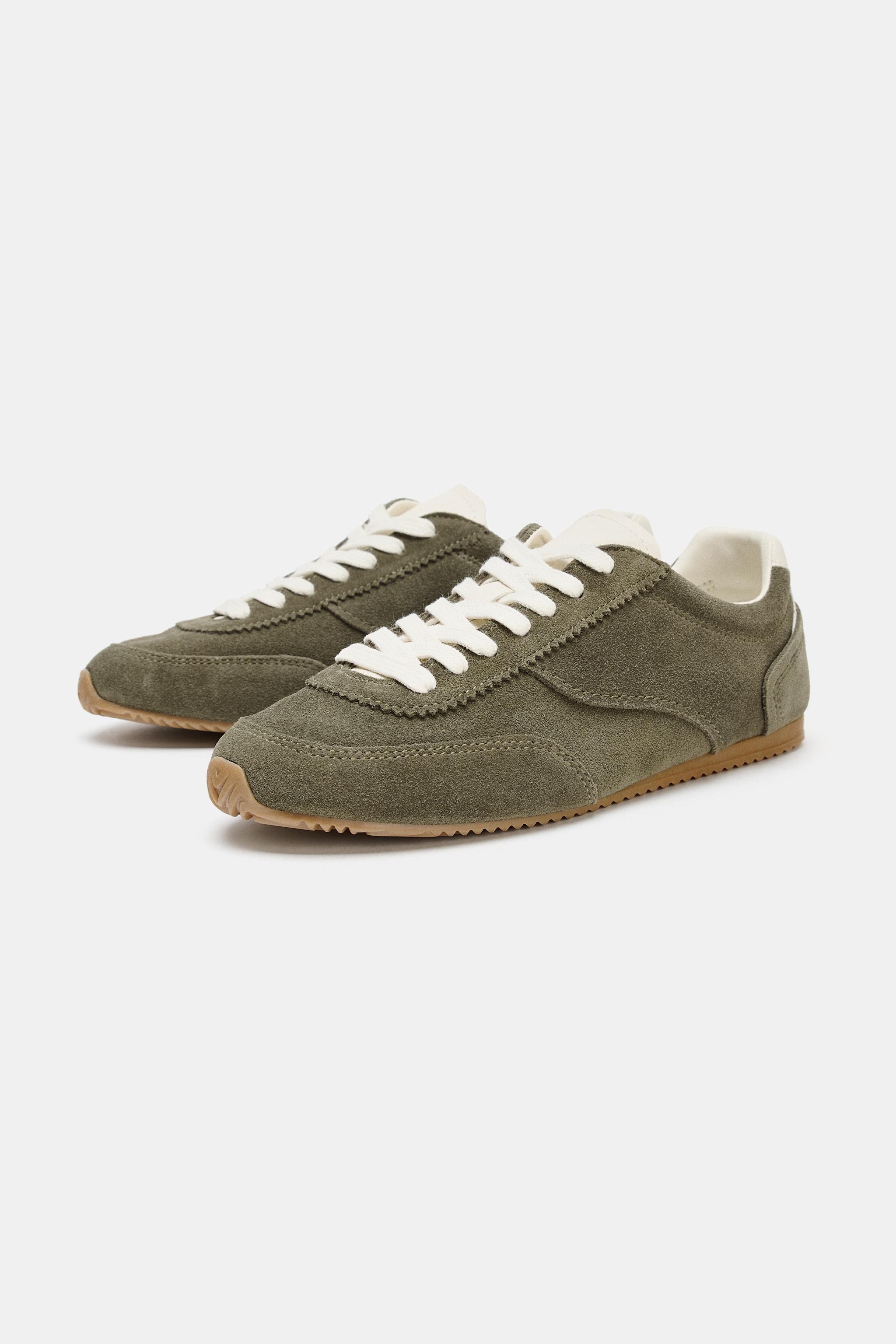 CONTRASTING SPLIT SUEDE SNEAKERS