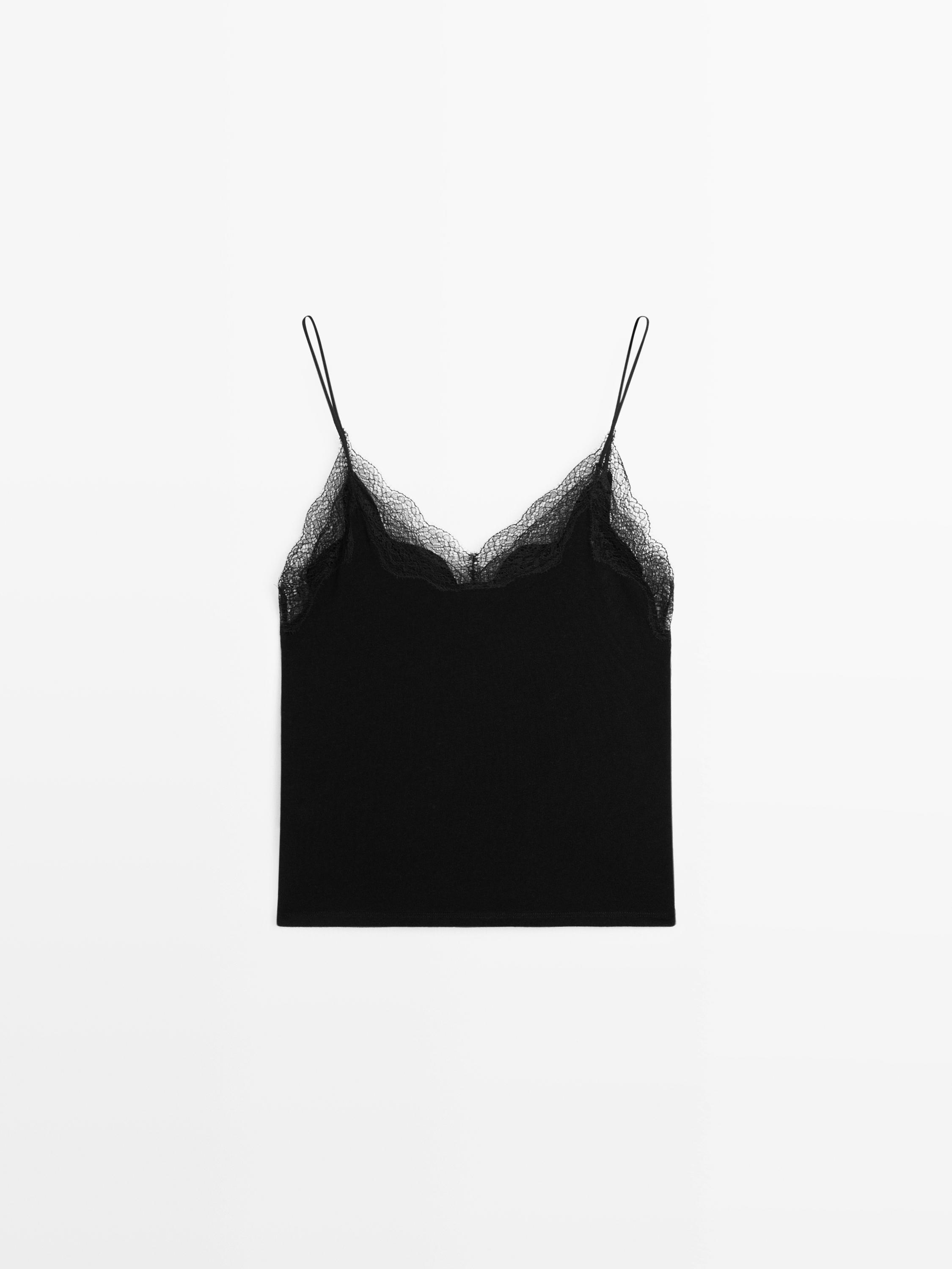 Camisole top with lace detail
