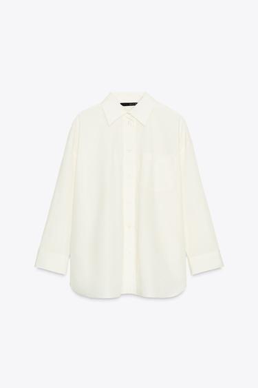 POPLIN SHIRT - Ecru by Zara