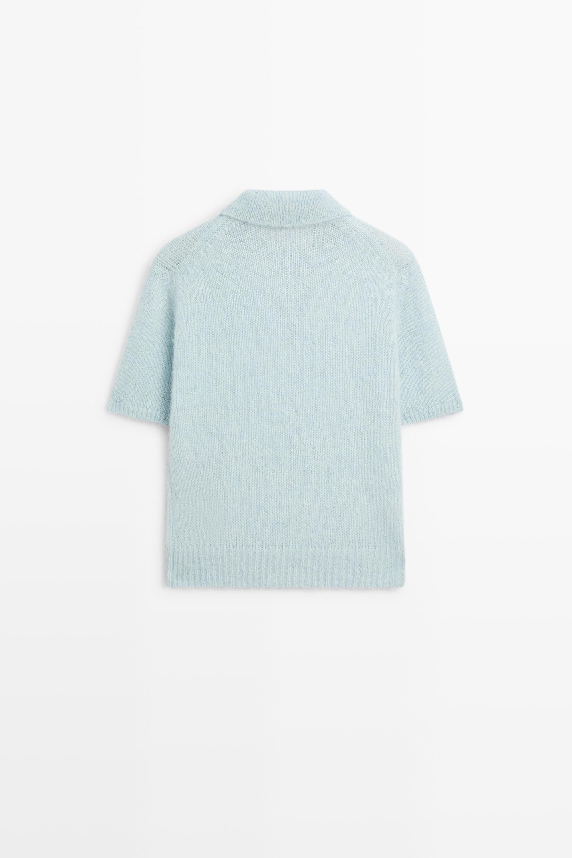 Alpaca blend knit polo sweater