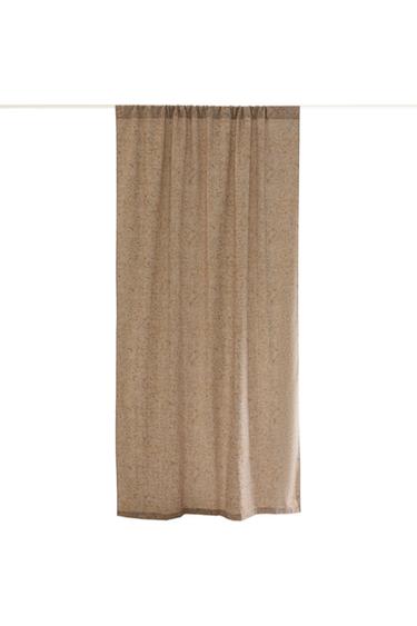 MEDIUM OPACITY FLORAL CURTAIN - Light beige by Zara