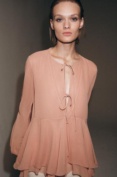 BLOUSE À VOLANTS ZW COLLECTION - Rose de Zara - Image 5