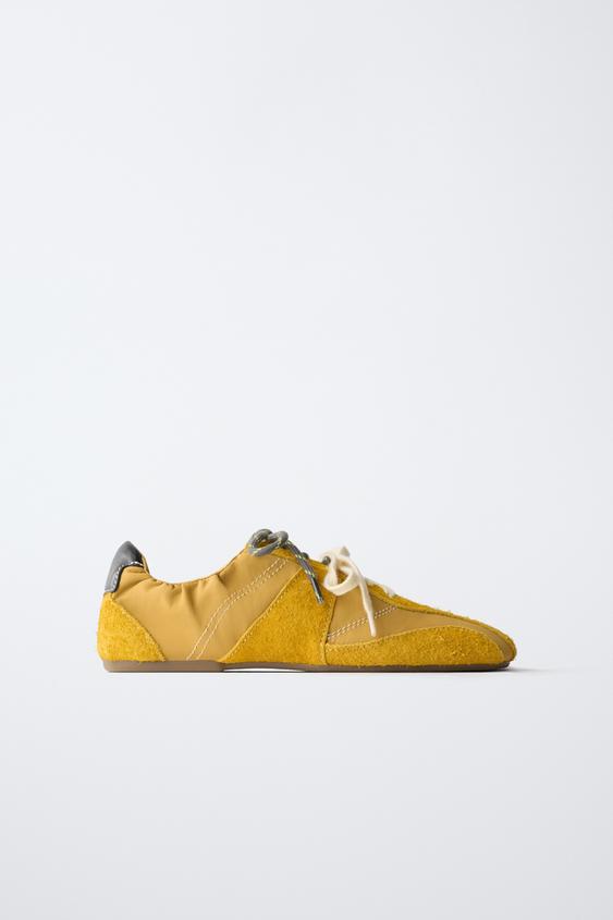 COMBINED LEATHER TRAINERS - Yellow by Zara - Image 0