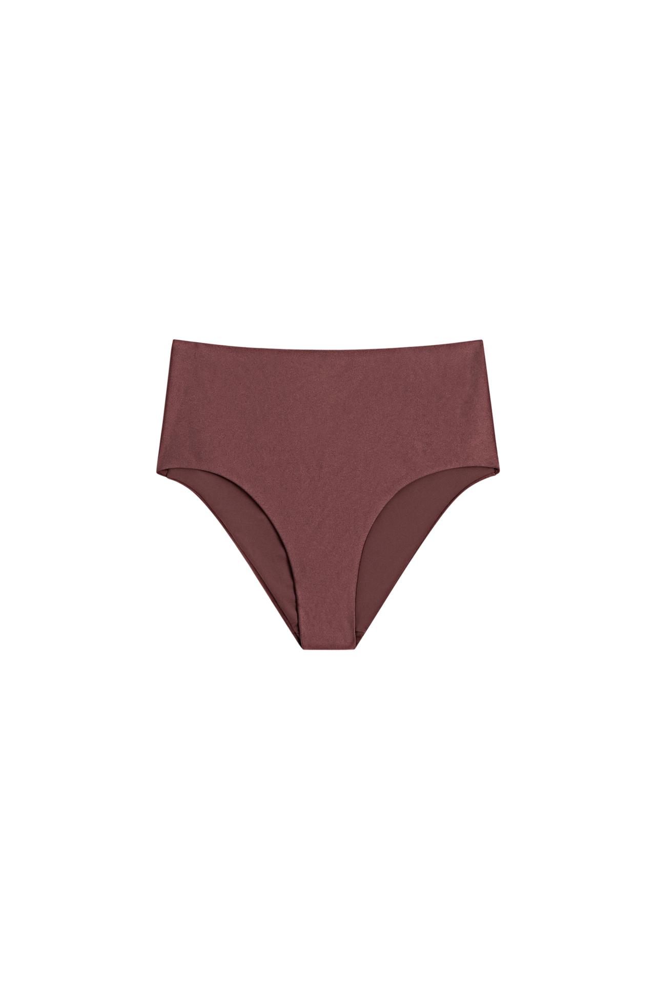 Shimmery high-waist bikini bottoms — Mink marl