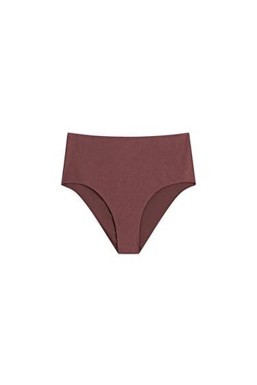 Shimmery high-waist bikini bottoms — Mink marl 1