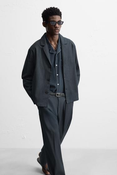 RELAXED FIT OVERSHIRT - Blue by Zara