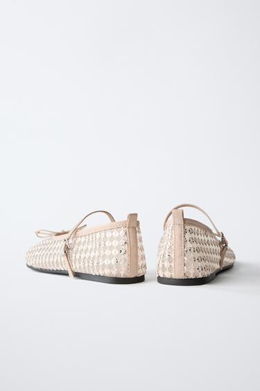 SEQUIN BALLET FLATS - Pink by Zara - Image 4