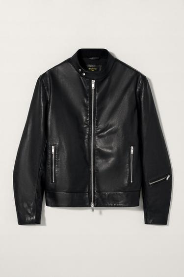 Zara LEATHER JACKET BOBBY GILLESPIE X ZARA - Black
