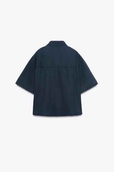 LINEN/COTTON SHIRT - Blue by Zara - Image 5