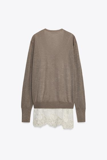 COMBINED KNIT SWEATER - Beige by Zara - Image 6