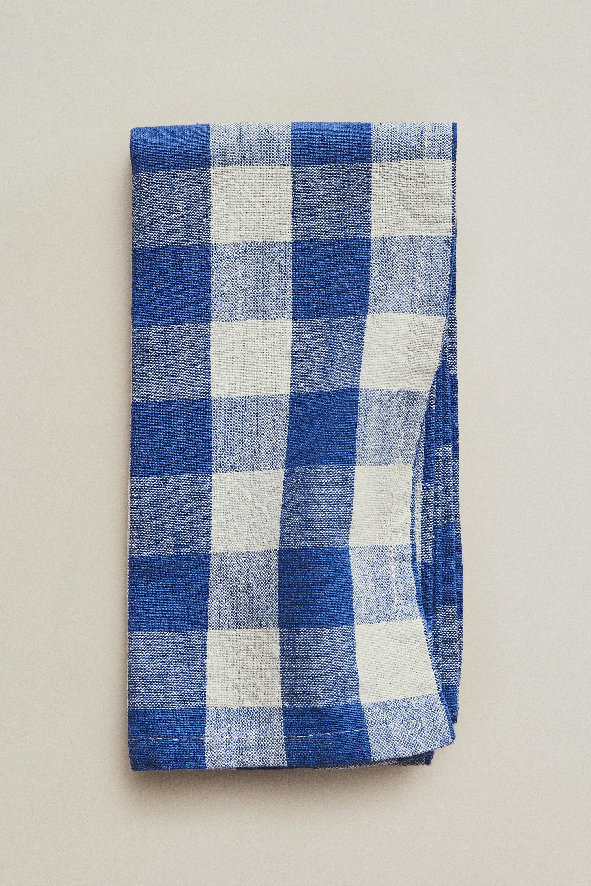 CHECKERED NAPKINS (PACK OF 2) — Blue