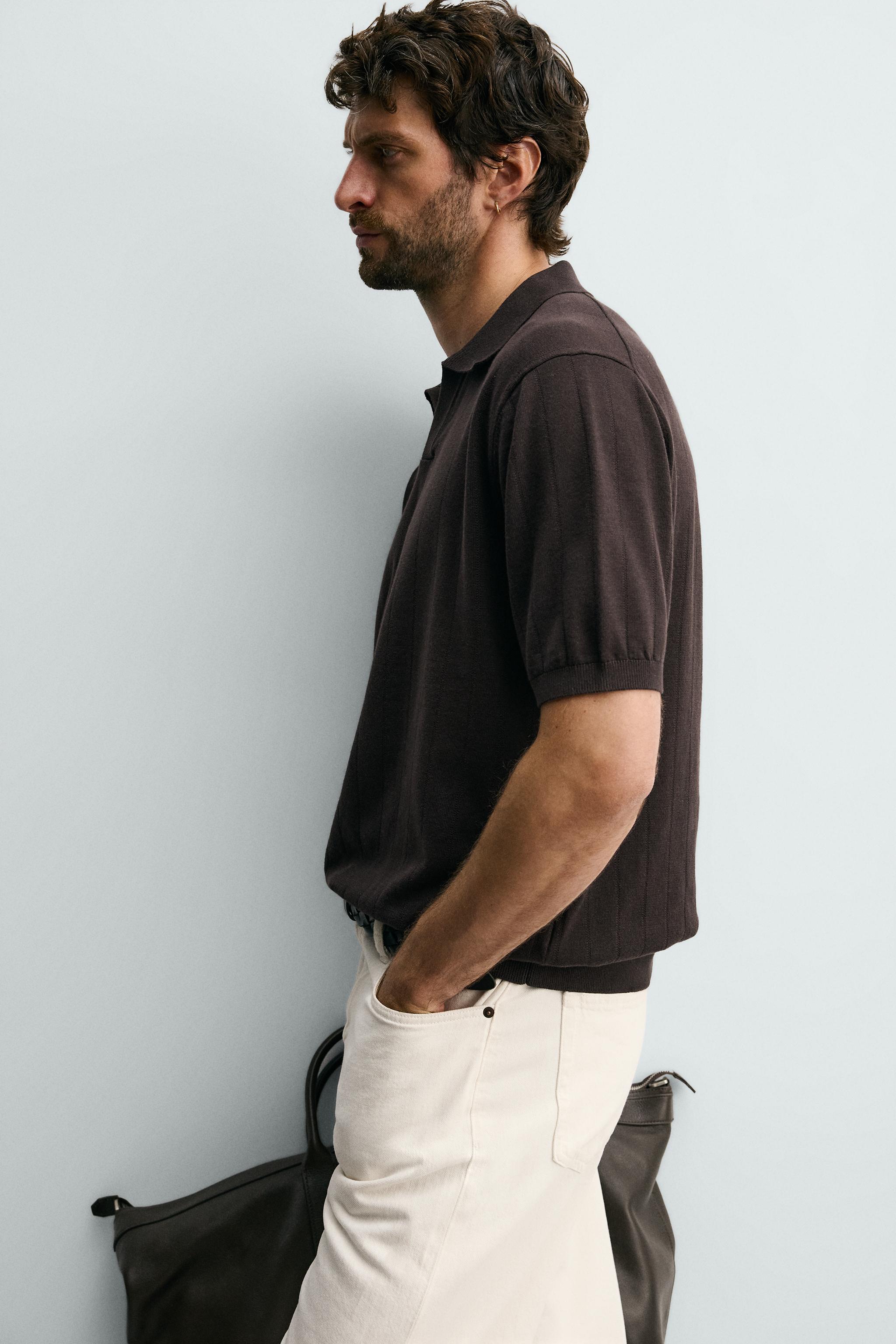 POLO EN MAILLE CANNELÉE REGULAR FIT