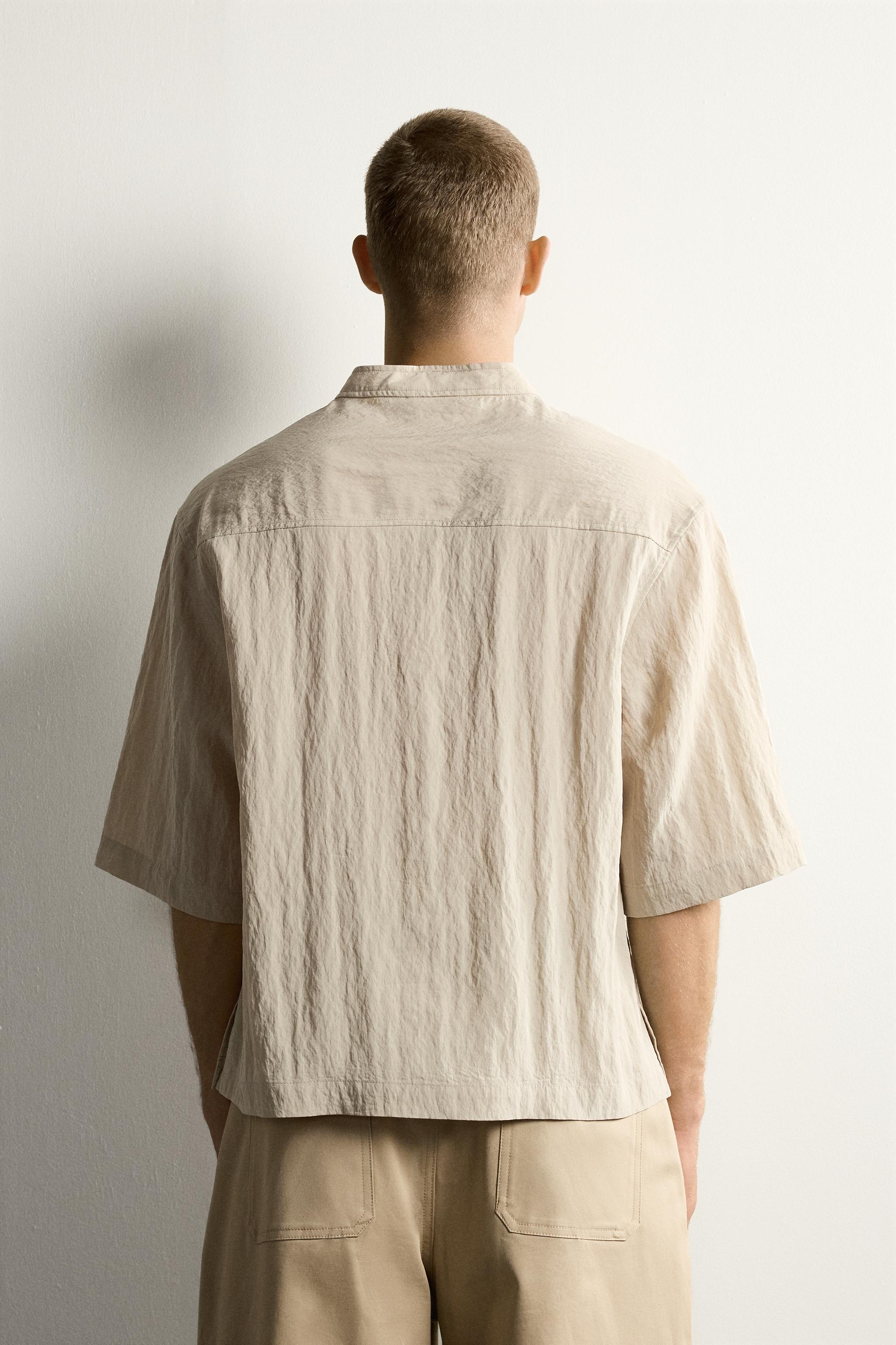 Мужские рубашки Zara FLOWY POLO SHIRT — фото 3