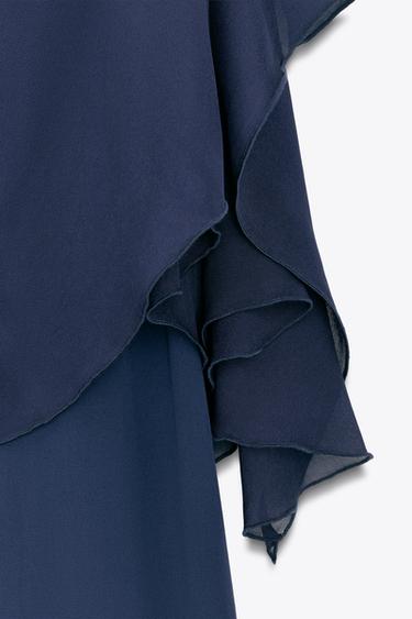 LANGES CAPE-KLEID – LIMITED EDITION - Marineblau von Zara