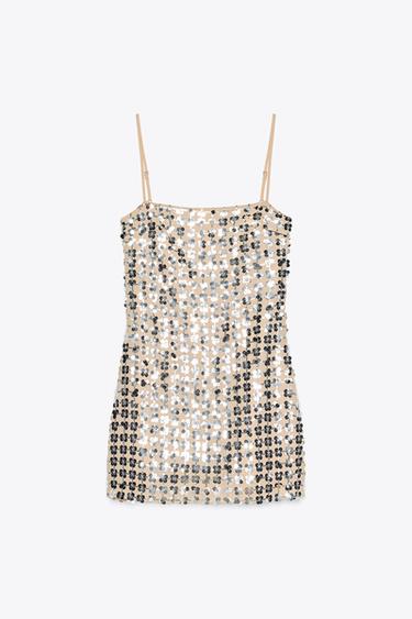 ROBE COURTE À SEQUINS - Argent de Zara - Image 5