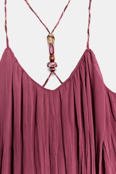 ROBE FLUIDE À FANTAISIE - Grenat clair de Zara - Image 7
