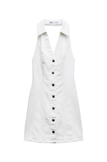 Z1975 DENIM HALTER MINI DRESS