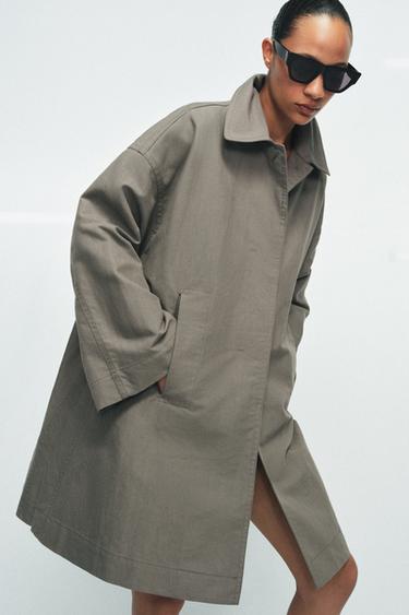 TRENCH OVERSIZE ZW COLLECTION - Gris grenat de Zara - Image 1