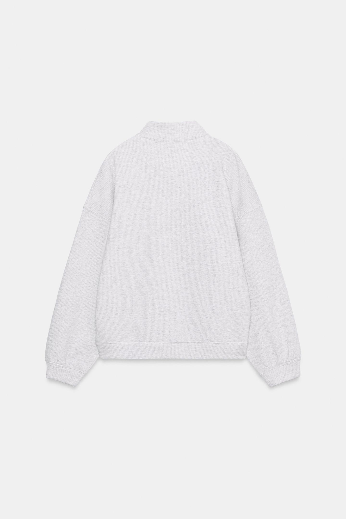 Женская толстовка Zara Zip-Up, цвет: Серый меланжевый — фото 5