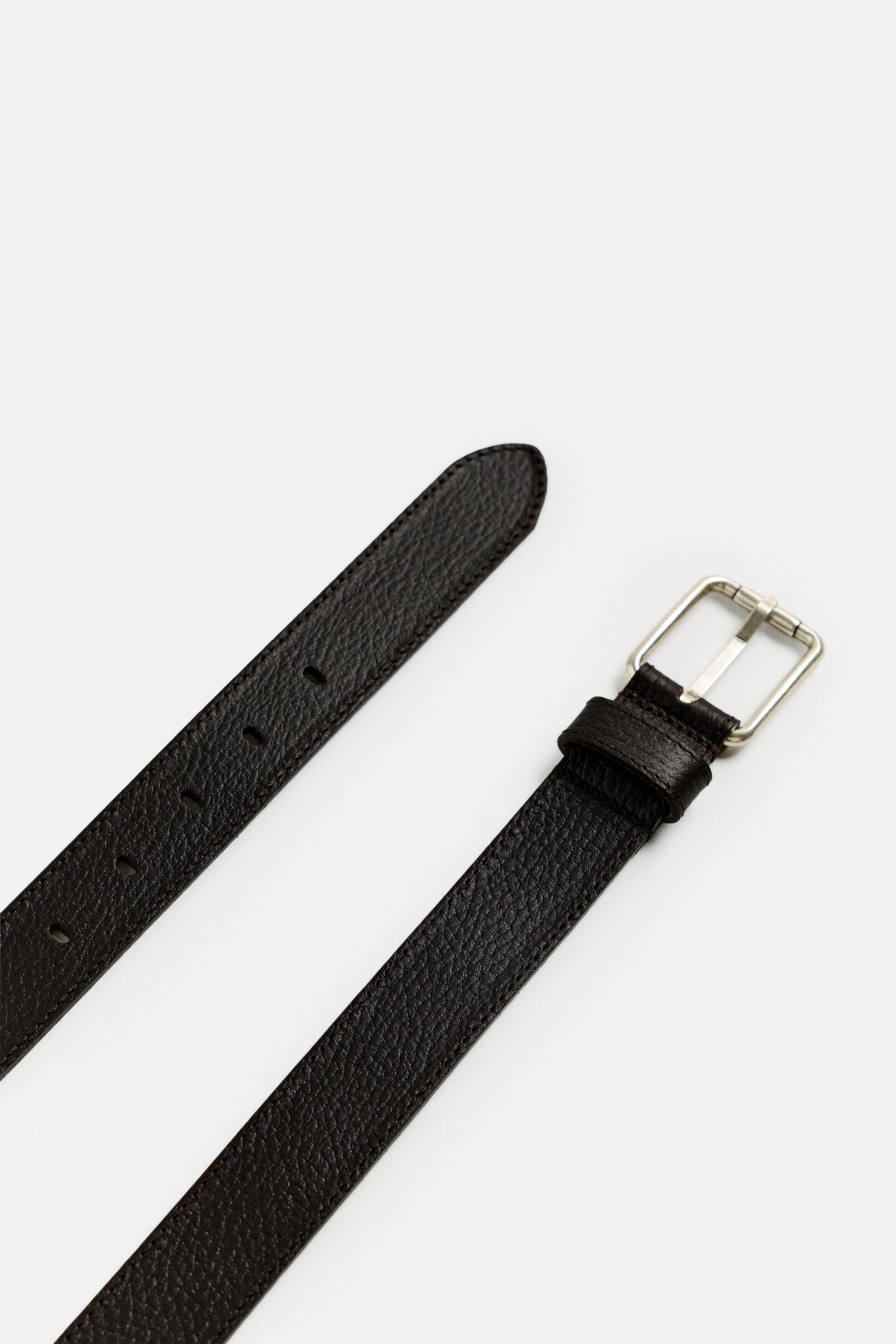 TOPSTITCH LEATHER BELT - Brown | ZARA United States