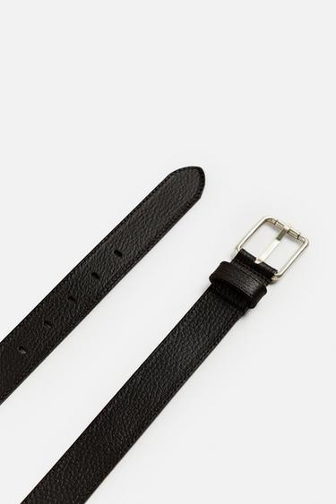 CEINTURE EN CUIR SURPIQUÉE - Marron de Zara - Image 3