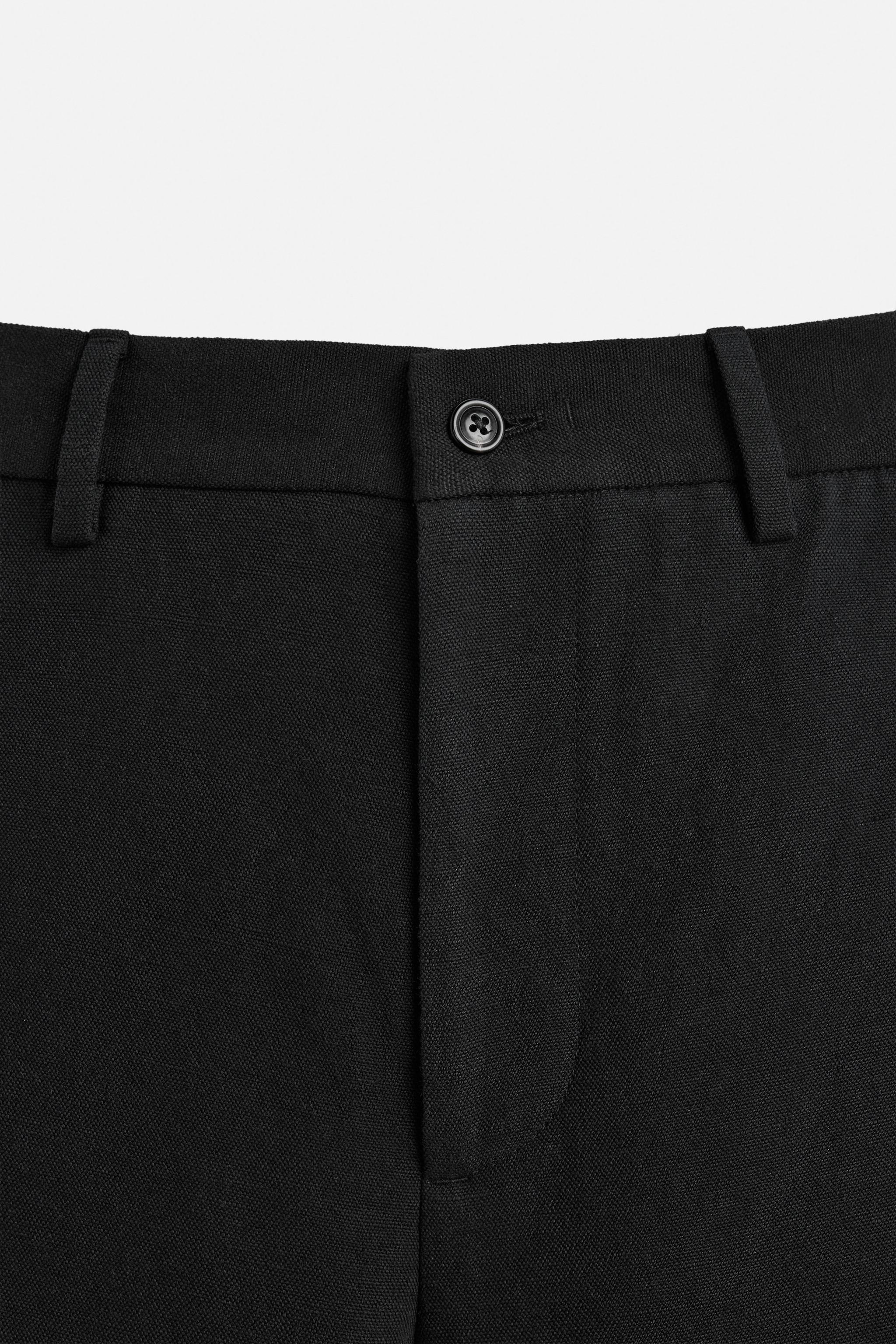 PANTALON DE COSTUME EN COTON ET LIN