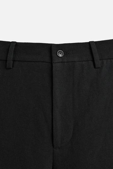 PANTALON DE COSTUME EN COTON ET LIN - Noir de Zara - Image 7