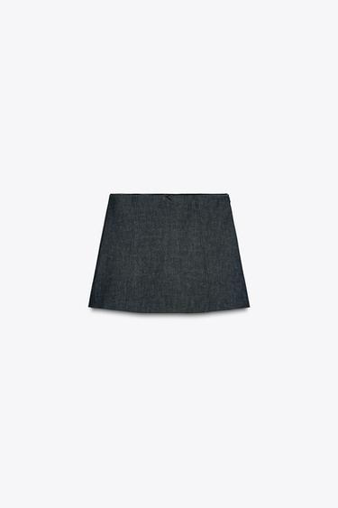 Zara Z1975 DENIM MINI SKIRT - Blue