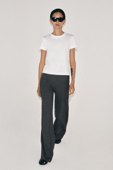 Zara SHORT SLEEVE INTERLOCK T-SHIRT - White