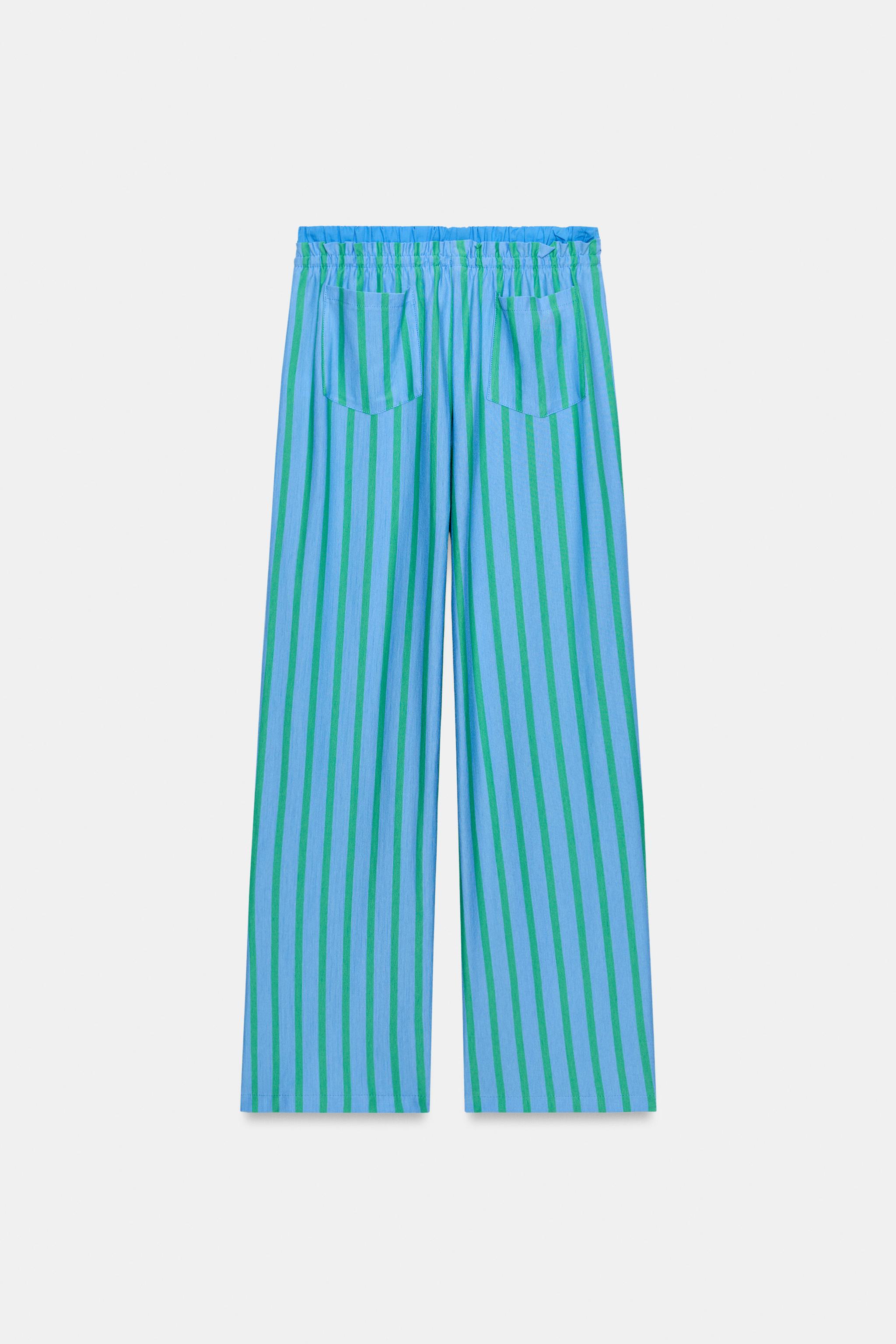 PANTALON PALAZZO À RAYURES