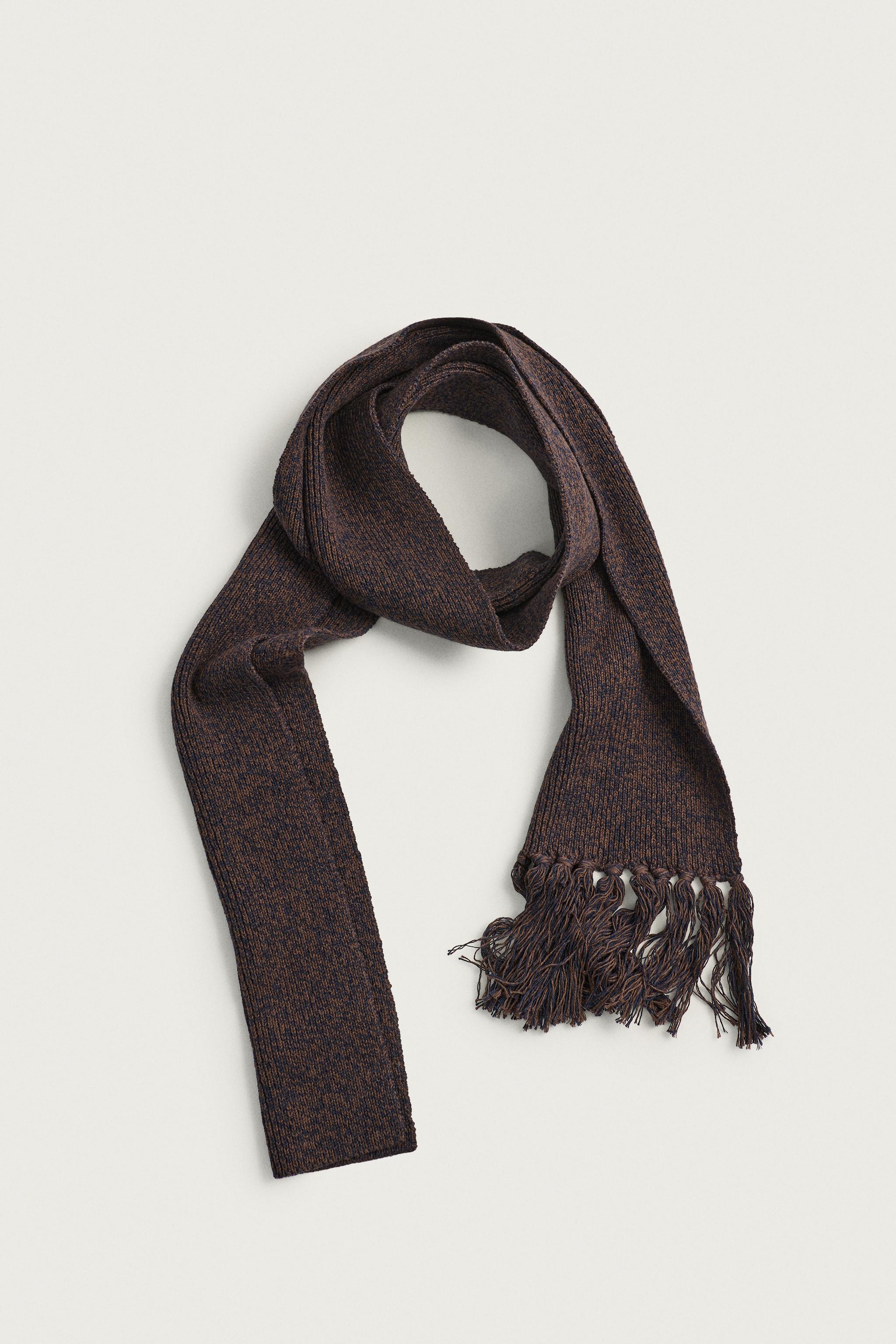 COTTON-WOOL KNIT SCARF